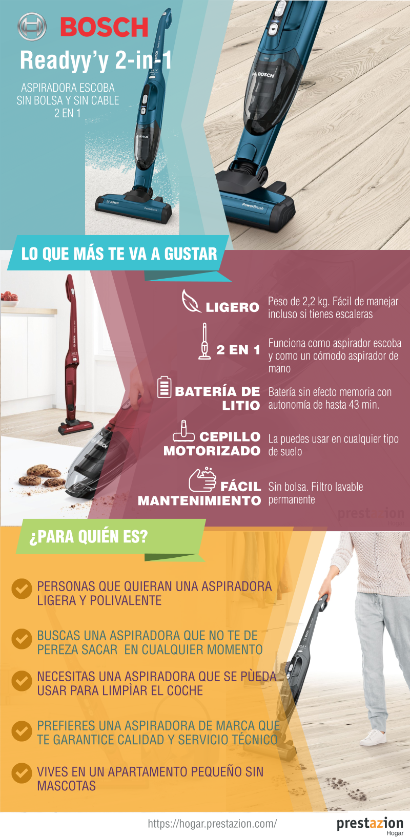 Bosch Readyy’y - analisis precio opiniones de la aspiradora escoba