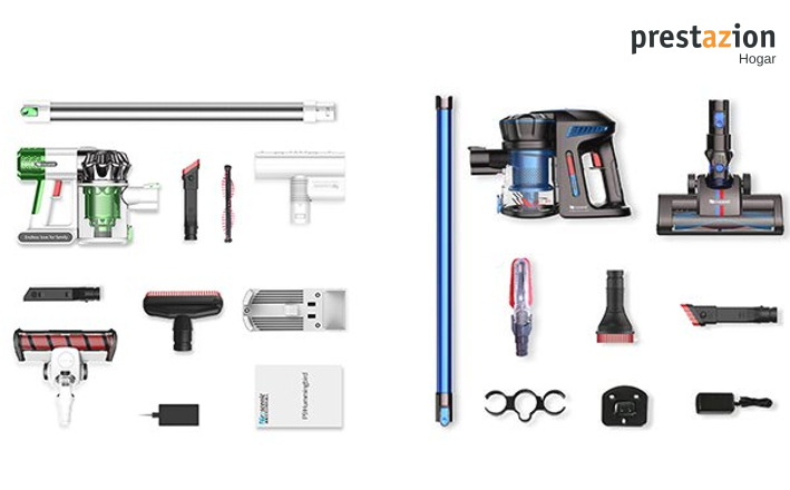 Comparativa aspìradoras sin cable proscenic p8 vs p9-cepillos y accesorios