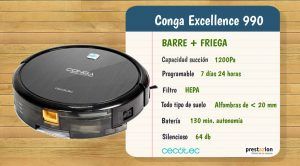 Robot aspirador Conga Excellence 990 de Cecotec-caracteristicas