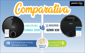 COMPARATIVA robots con mopa CONGA SERIE 3090 -ecovacs 930 OZMO