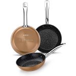 Monix Copper - Set de 3 Sartenes Efecto Cobre, Aluminio Forjado