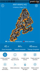 La app: tipo de mapas Proscenic 850T