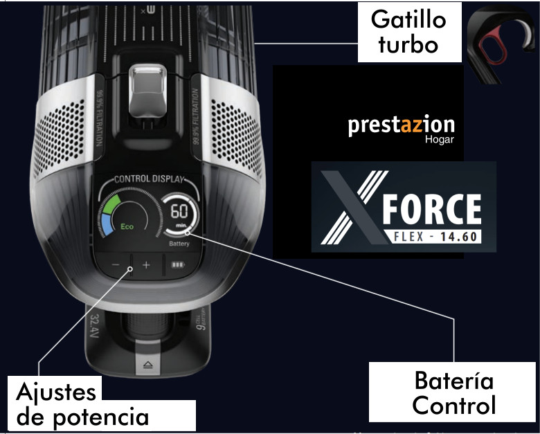 Rowenta XForce Flex 14.60 pantalla