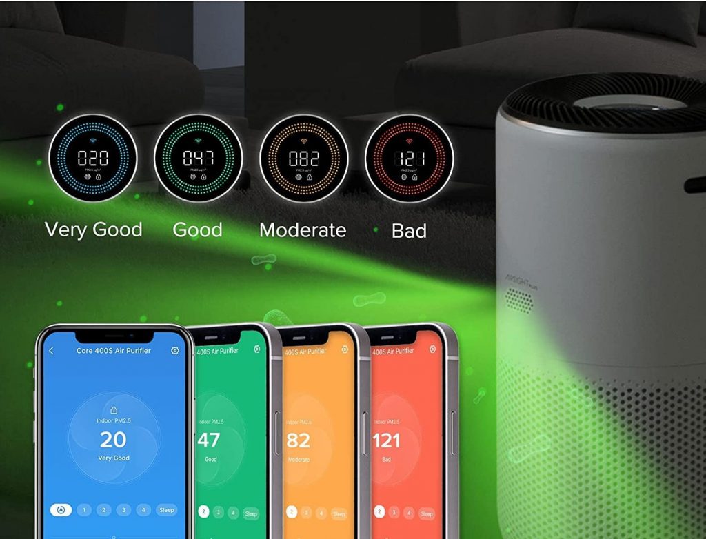 Levoit Core 400S_purificador de aire_modo automático_ajuste velocidad