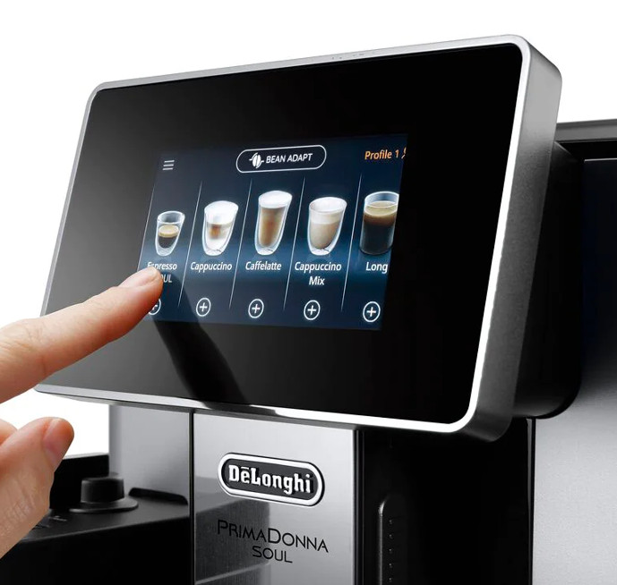 Delonghi ECAM612.55.SB PrimaDonna Soul_ bebidas directas_pantalla