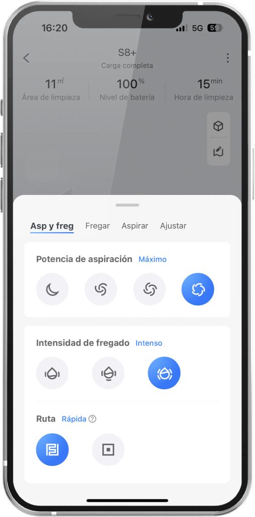 Roborock S8 programación de la limpieza